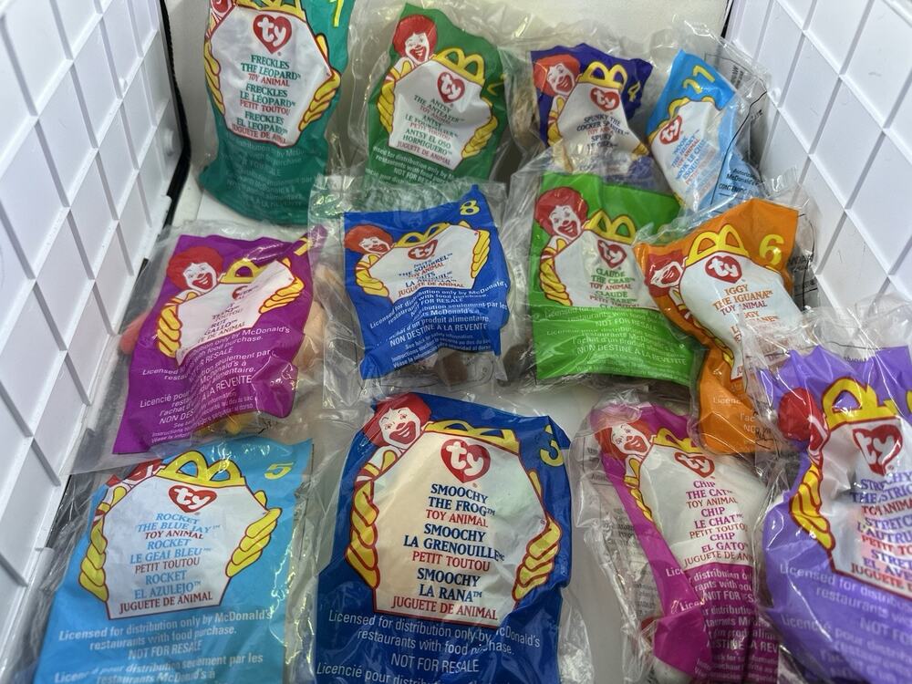 1999 McDonald's Happy Meal Ty Teenie Beanie Babies Complete Set Of 12 New Sealed